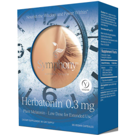 Herbatonin 0.3 mg by Symphony Pure Well being, 60 Vegetarian Capsules